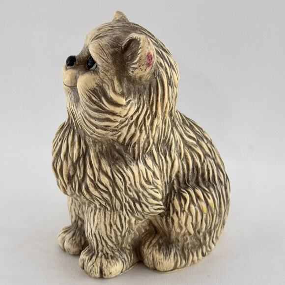 Vintage 1970's Money In the Bank Plastic Cheeky Cat Coin Bank White Gray - Picture 3 of 9